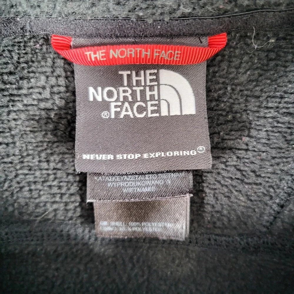 The North Face Fleece Jacket Men's XL Charcoal Gray Full Zip Logo Pocket Outdoor
